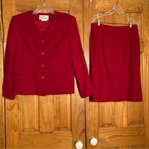 NWOT Vintage Oleg Cassini 100% Wool Skirt Suit Size 14P